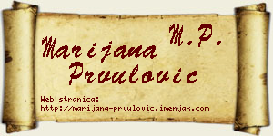 Marijana Prvulović vizit kartica